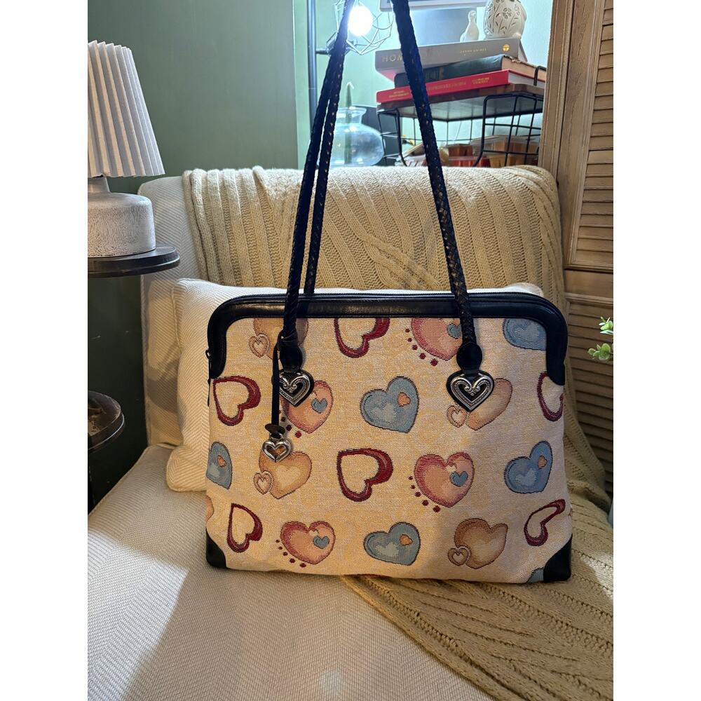 Vintage Brighton "Alyssa" Hearts Tapestry Tote Bag